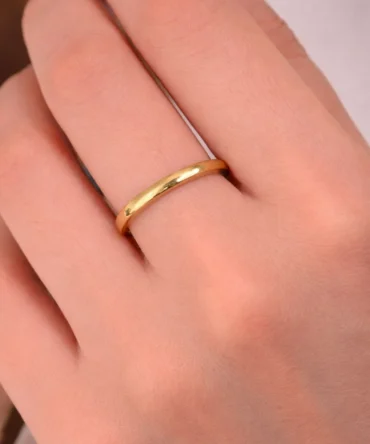 Minimalist İnce Klasik Paslanmaz Çelik Yüzük | Beden 19