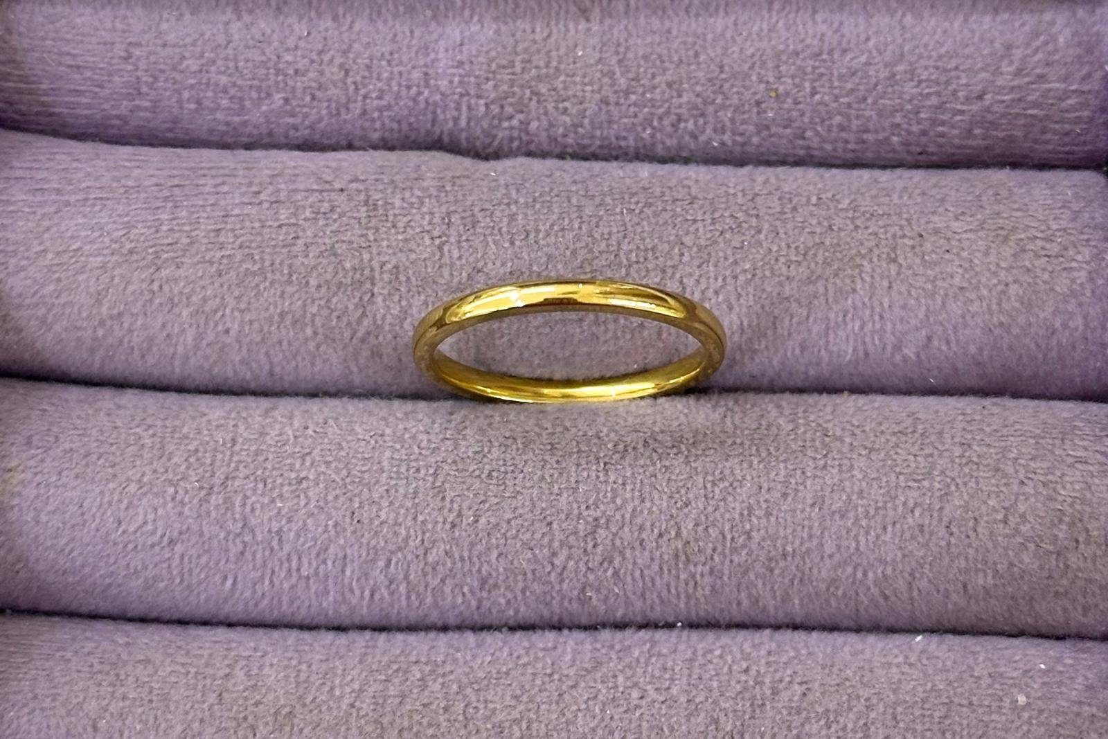 Minimalist İnce Klasik Paslanmaz Çelik Yüzük | Beden 19