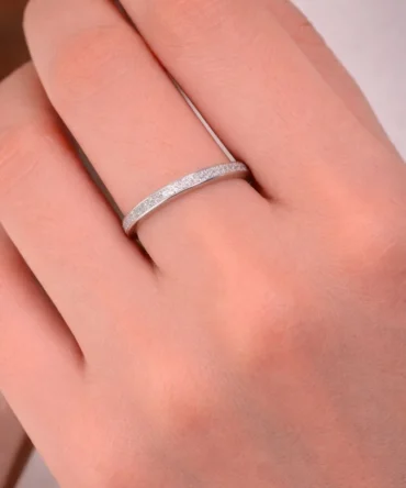 Sim Dokulu İnce Yüzük - Modern Tasarım - 18 Numara