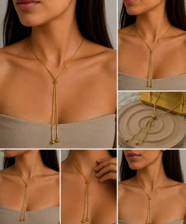 Ayarlanabilir Gold Yılan Zincir Kolye | Modern ve Şık Tasarım
