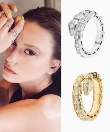 Serenay Sarıkaya Işıltısı Zirkon Serpenti Yüzük - Gümüş Renk VIP Tasarım